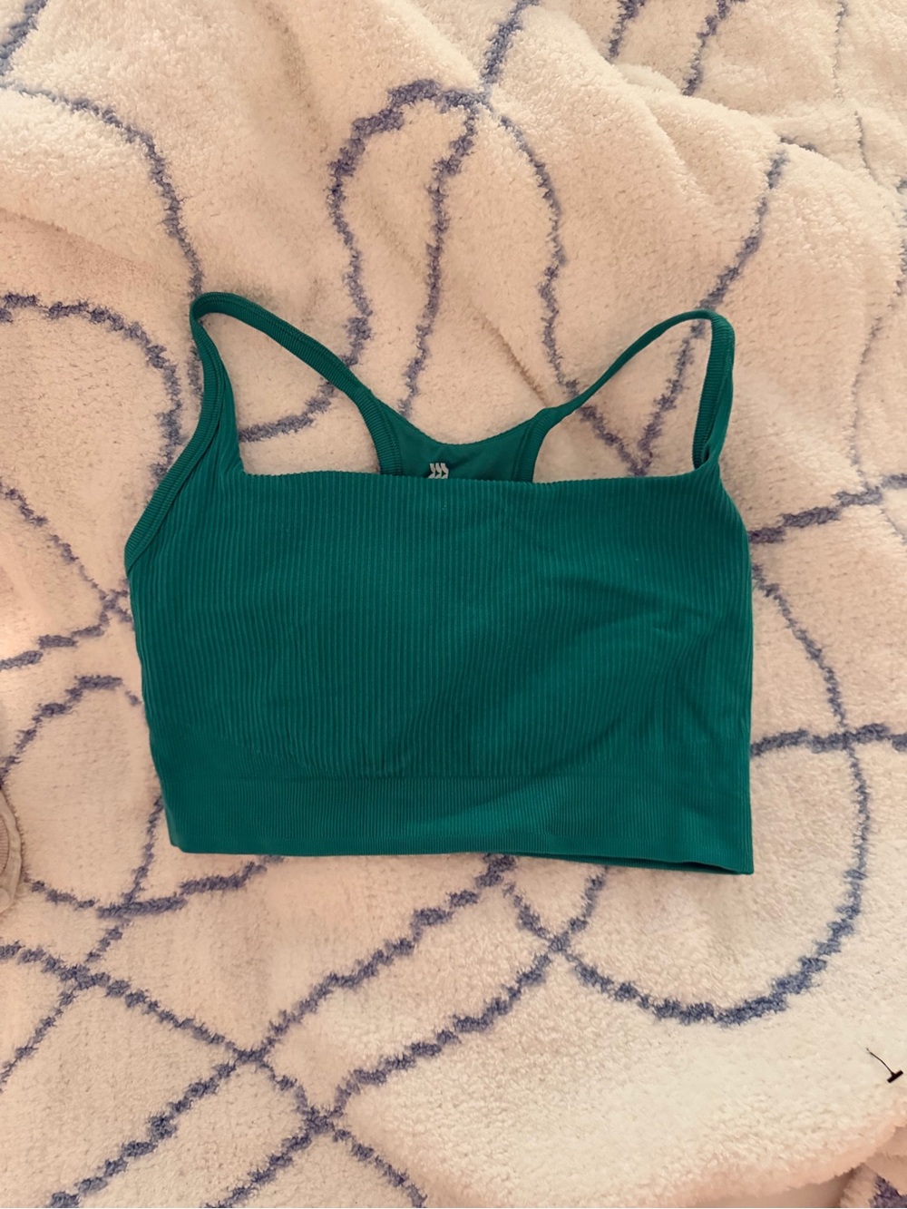 Target Teal Ribbed Cropped Sports Bralette